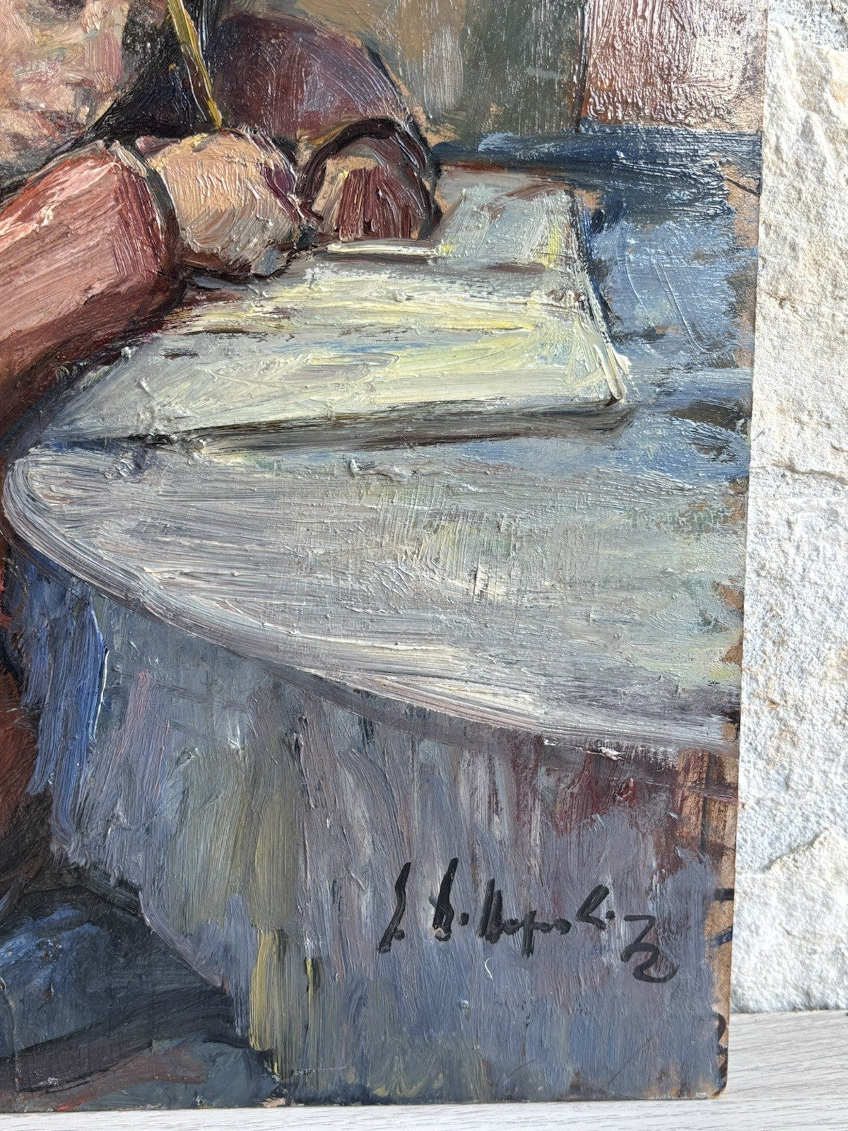 Quadro -Giovane Studente- Edmondo Di Napoli dipinto a olio