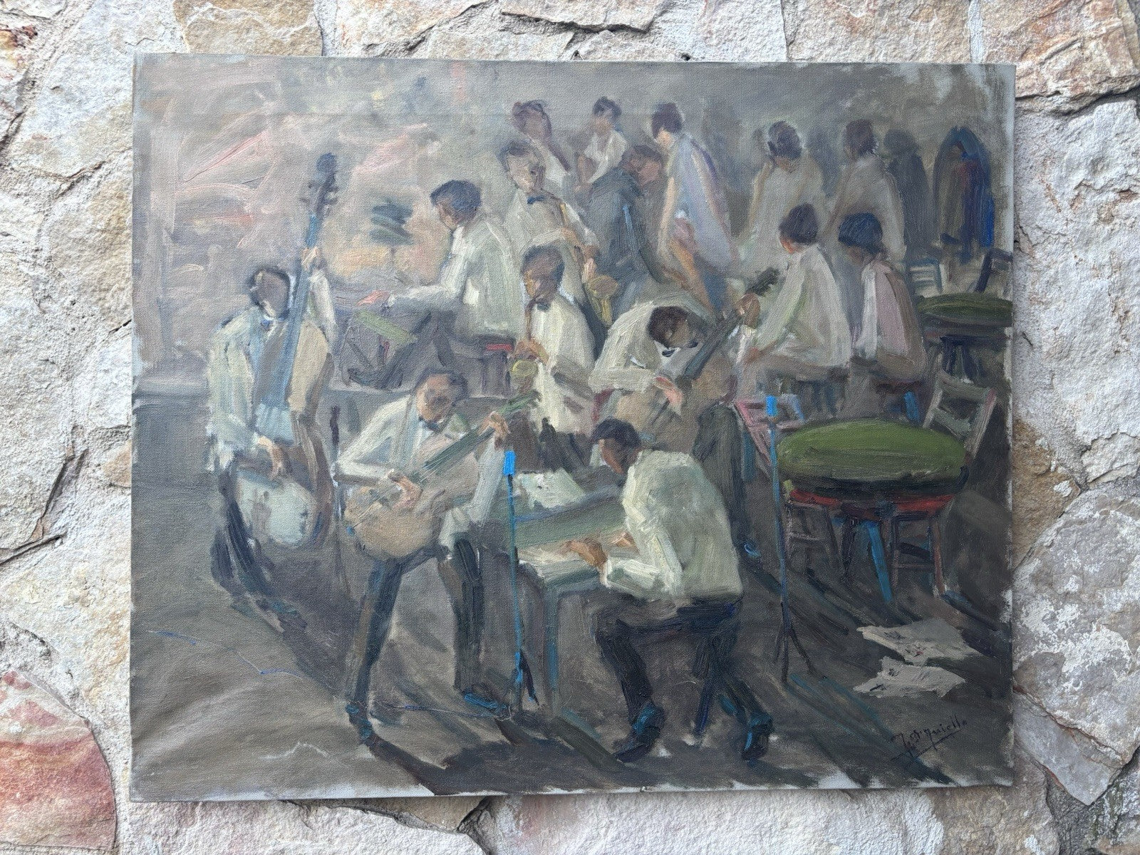 Quadro -Musicisti- Michele D’Aniello dipinto a olio su tela