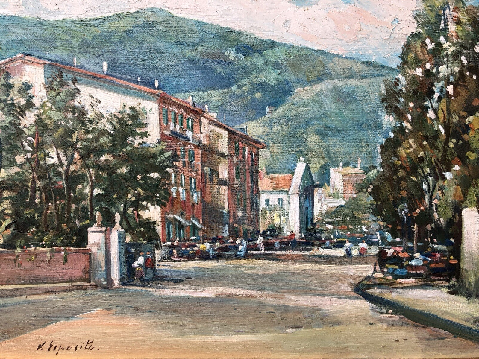 Quadro -Paesaggio Con Strada- dipinto a olio