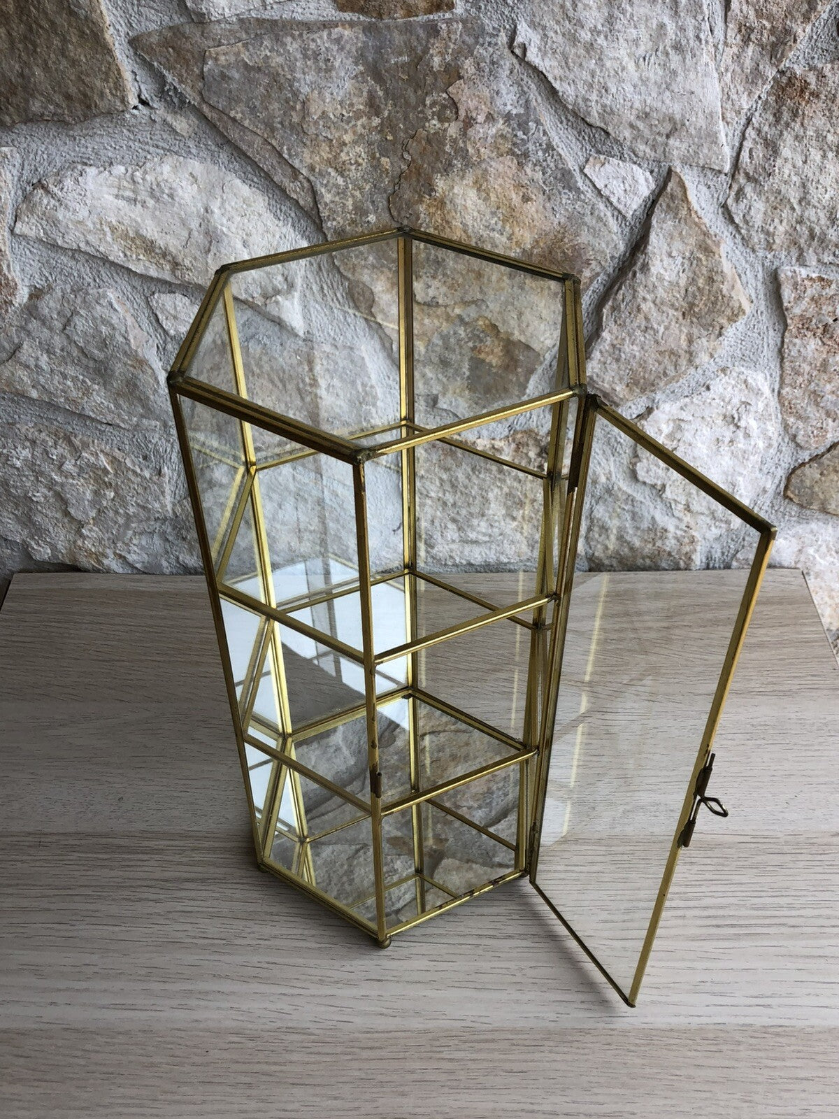 Vetrinetta Vintage In Vetro E Metallo