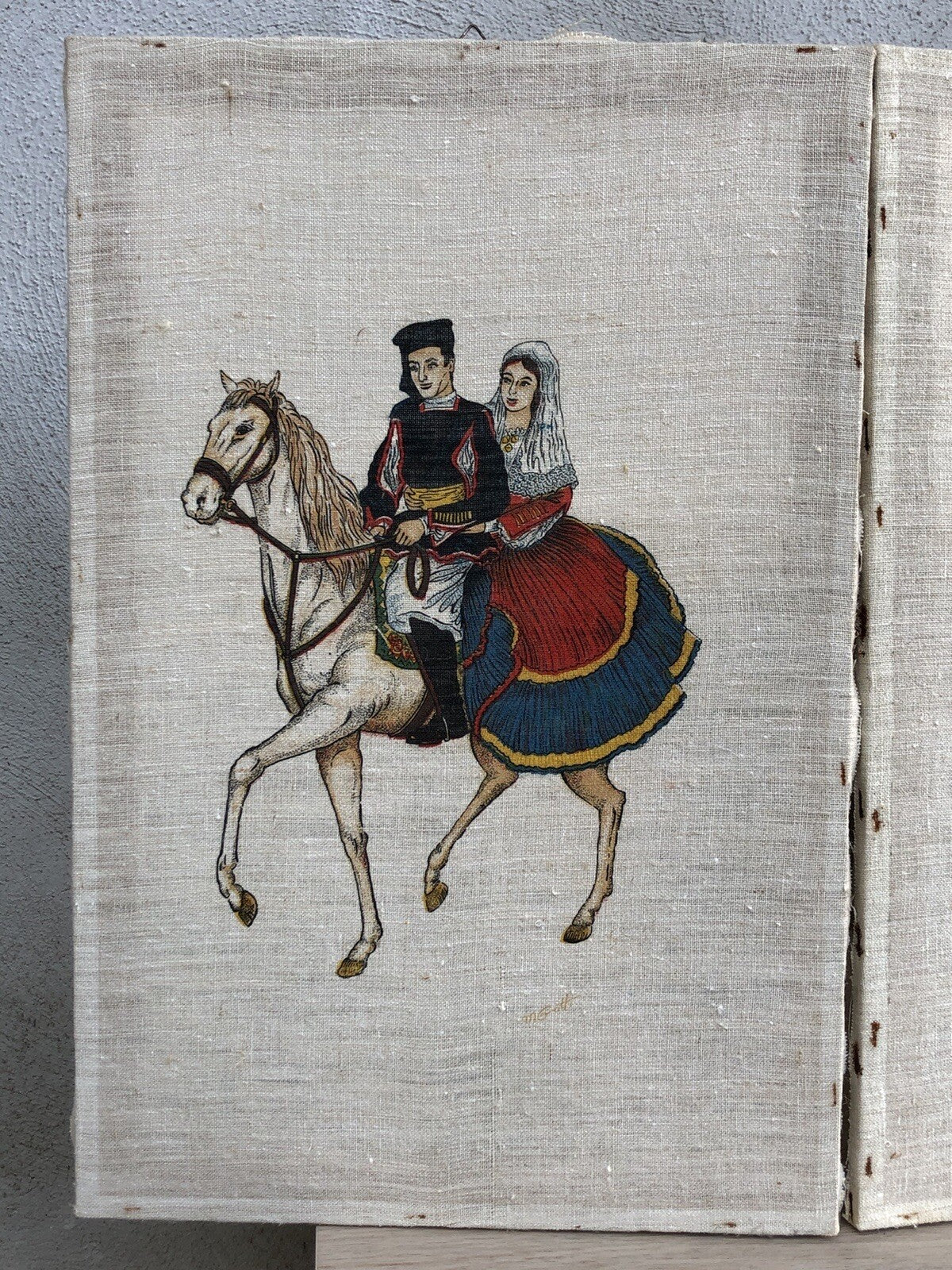 Coppia di quadri stampe su tela lino vintage - Soggetti Sardi