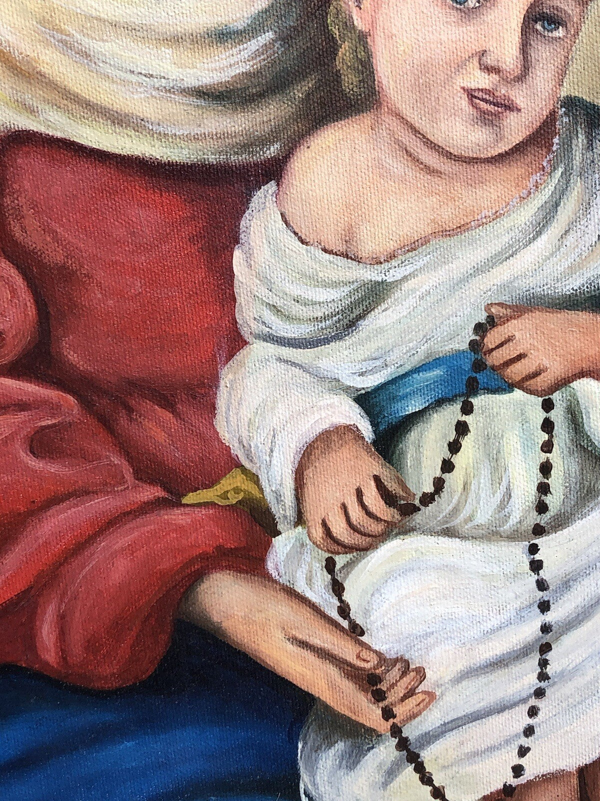 Quadro vintage -Madonna Del Rosario- dipinto a olio