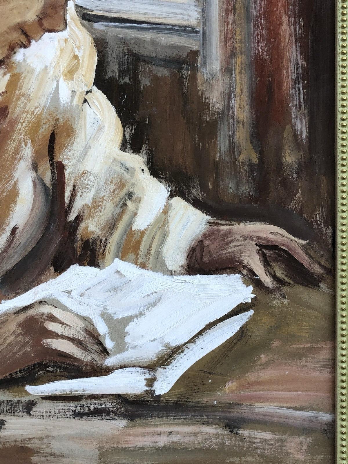 Quadro -Giovane Lettrice- Antonio Asturi tecnica mista su cartoncino