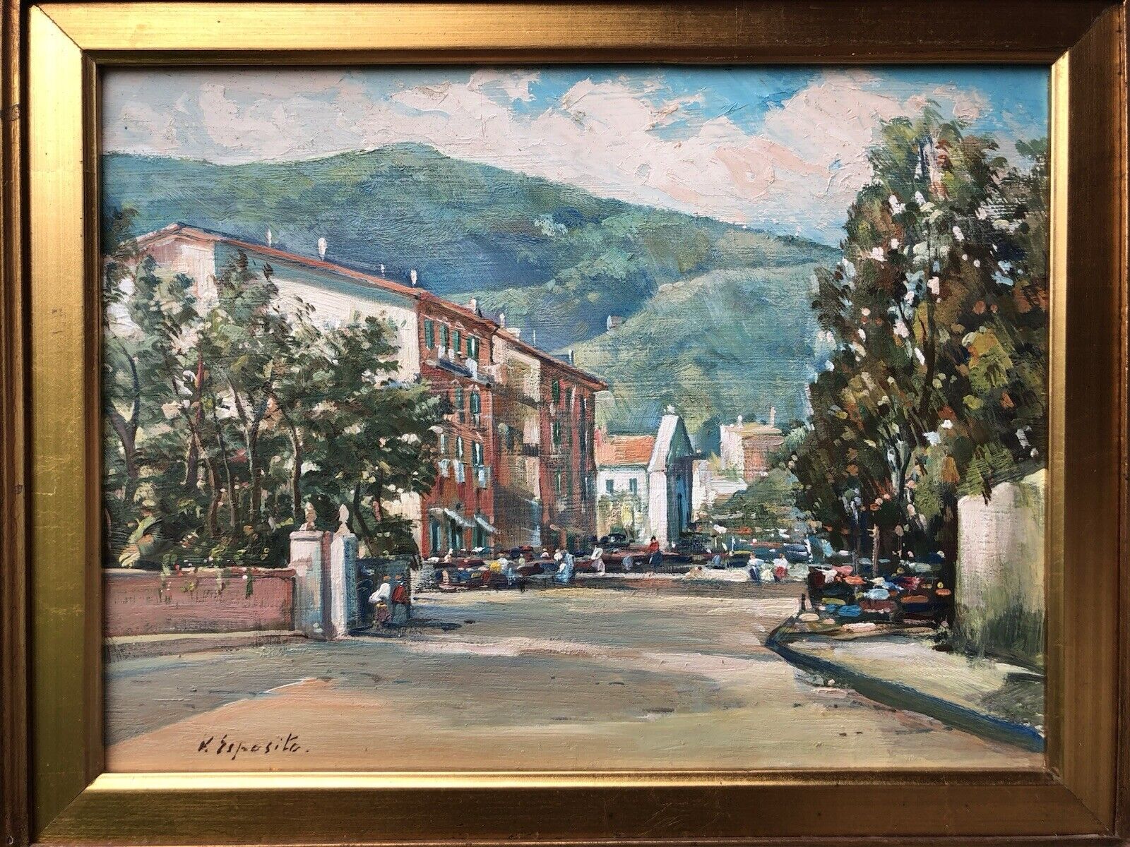 Quadro -Paesaggio Con Strada- dipinto a olio
