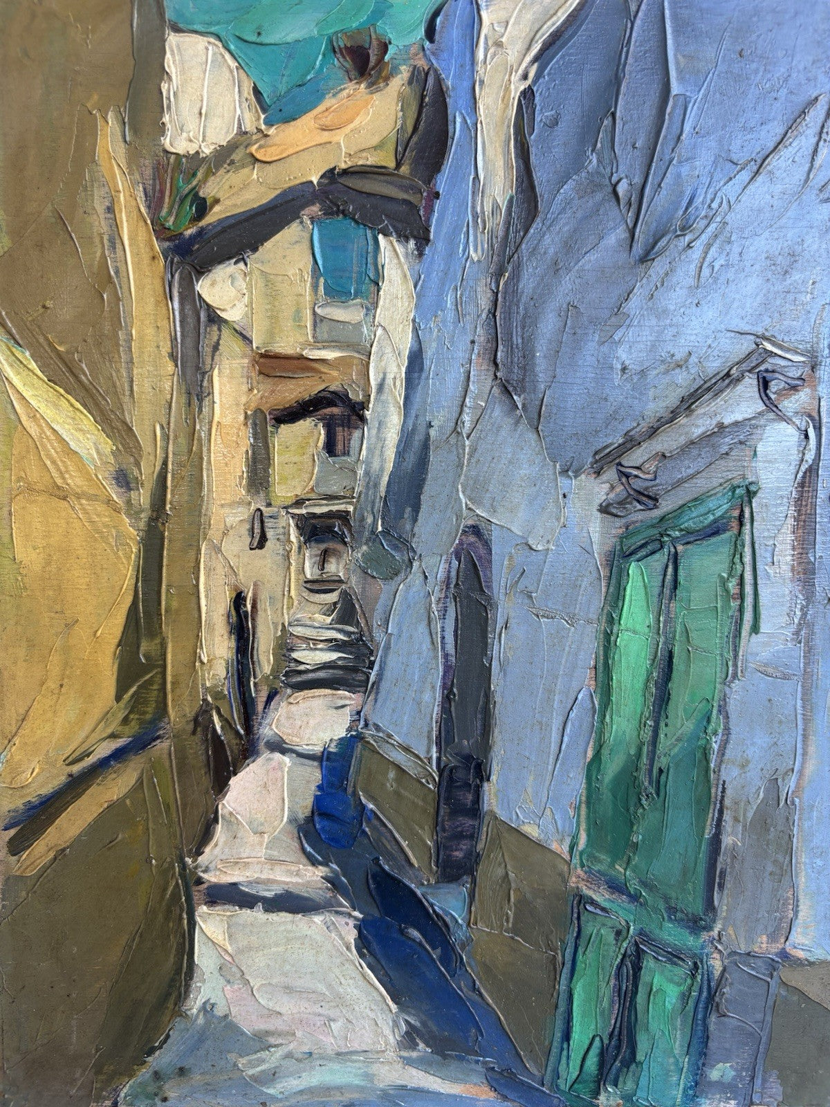 Quadro -Vicolo- Raffaele Barscigliè dipinto a olio su tavoletta