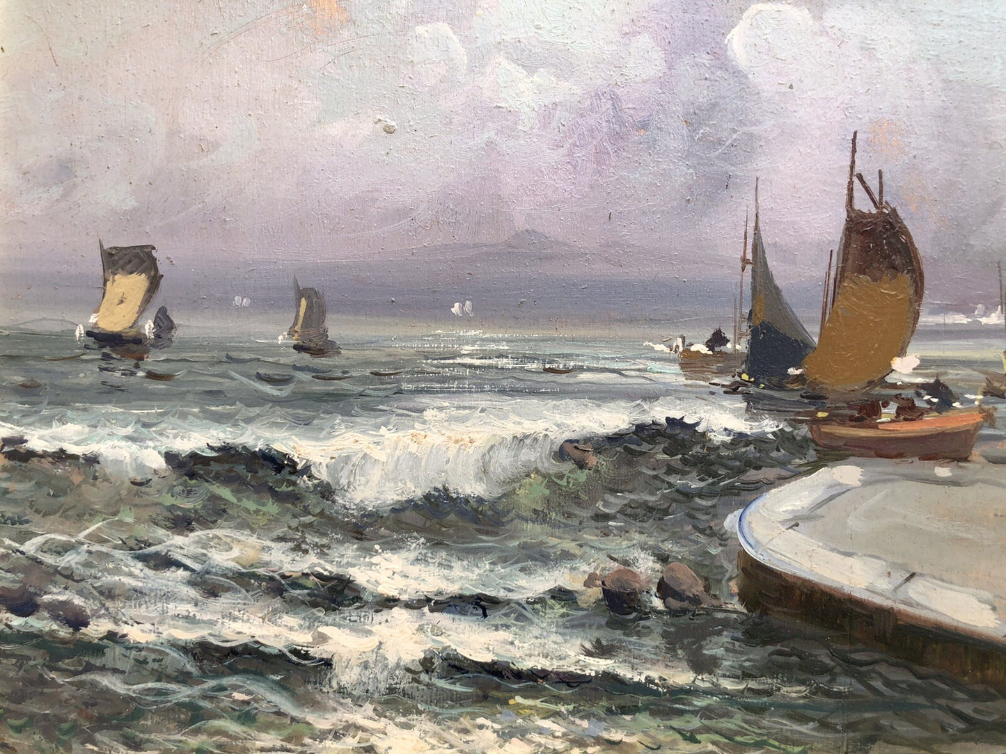 Quadro vintage -Marina- dipinto a olio su tavola