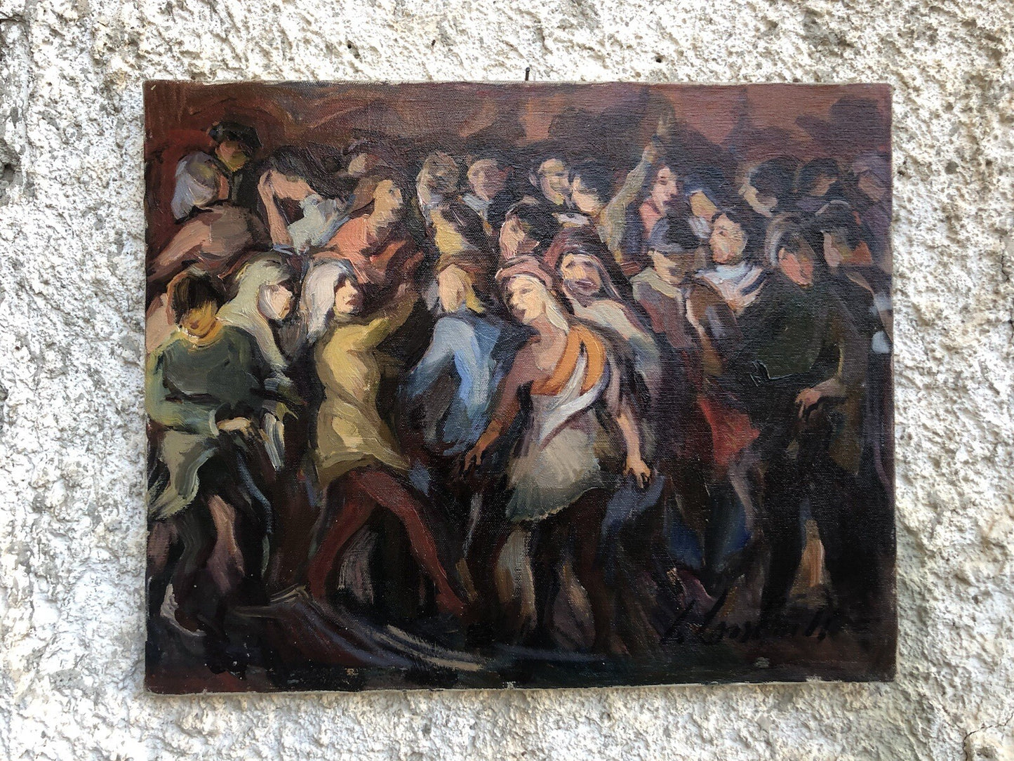 Quadro vintage -Figure- dipinto a olio su tela