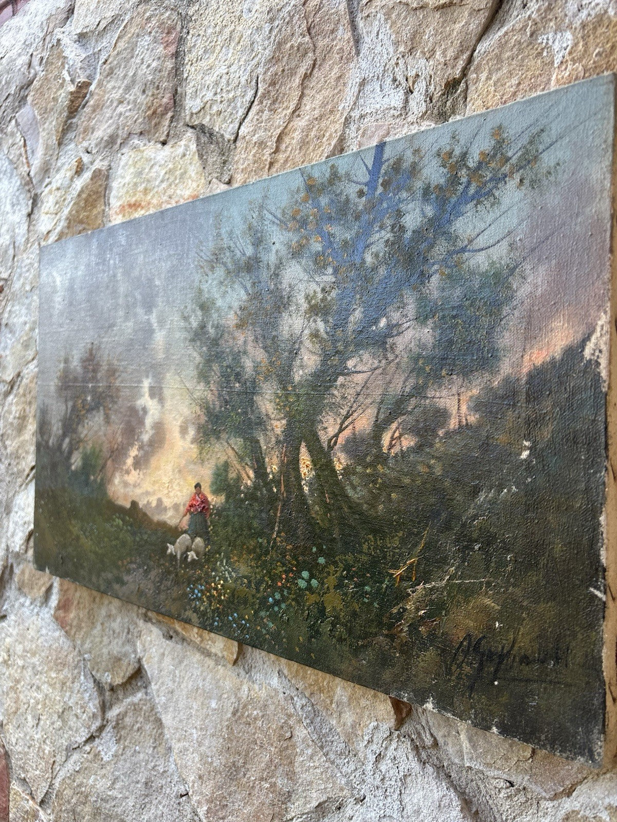 Quadro -Paesaggio- dipinto a olio su tela