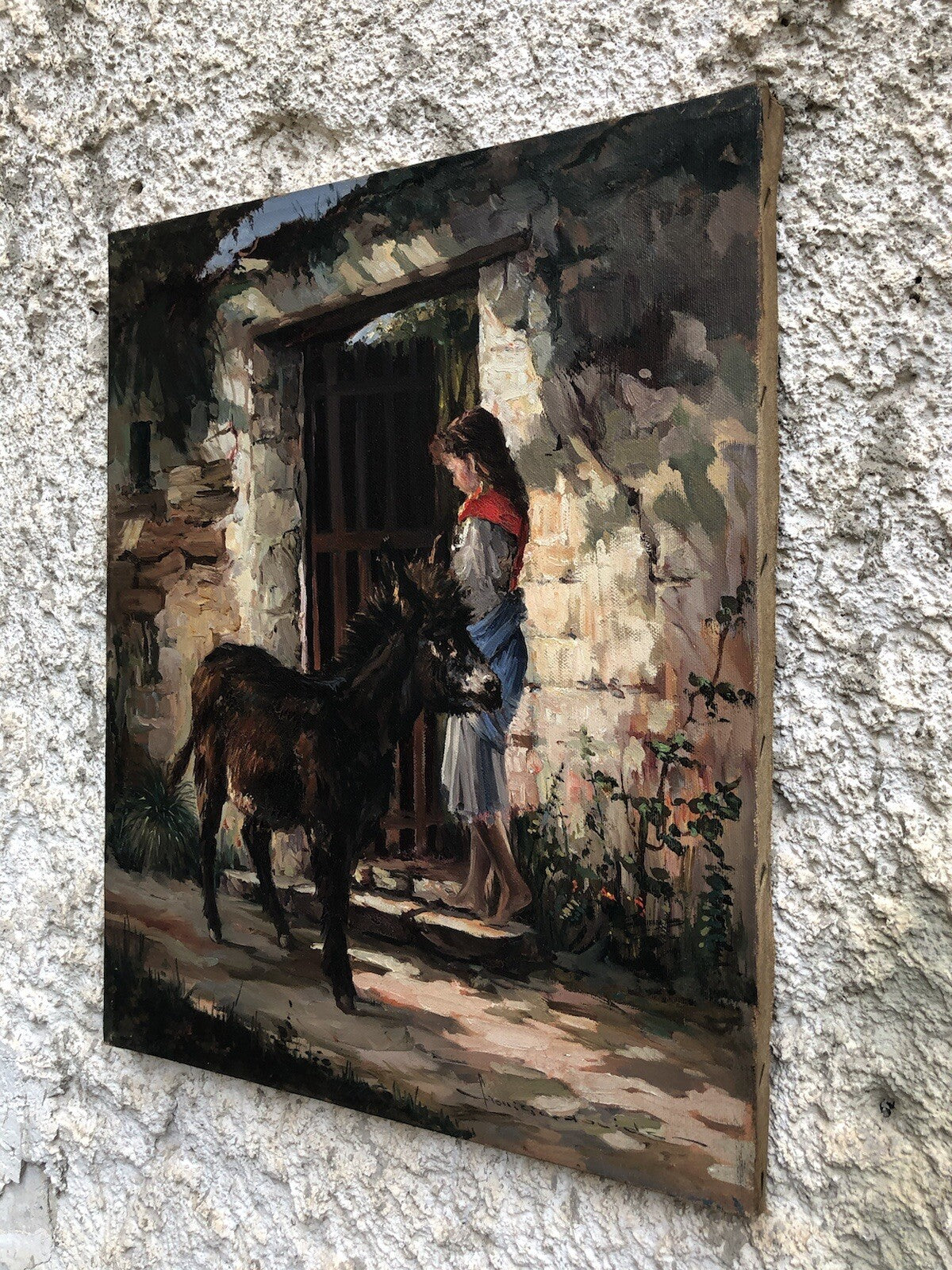 Quadro vintage -Asinello- dipinto a olio su tela