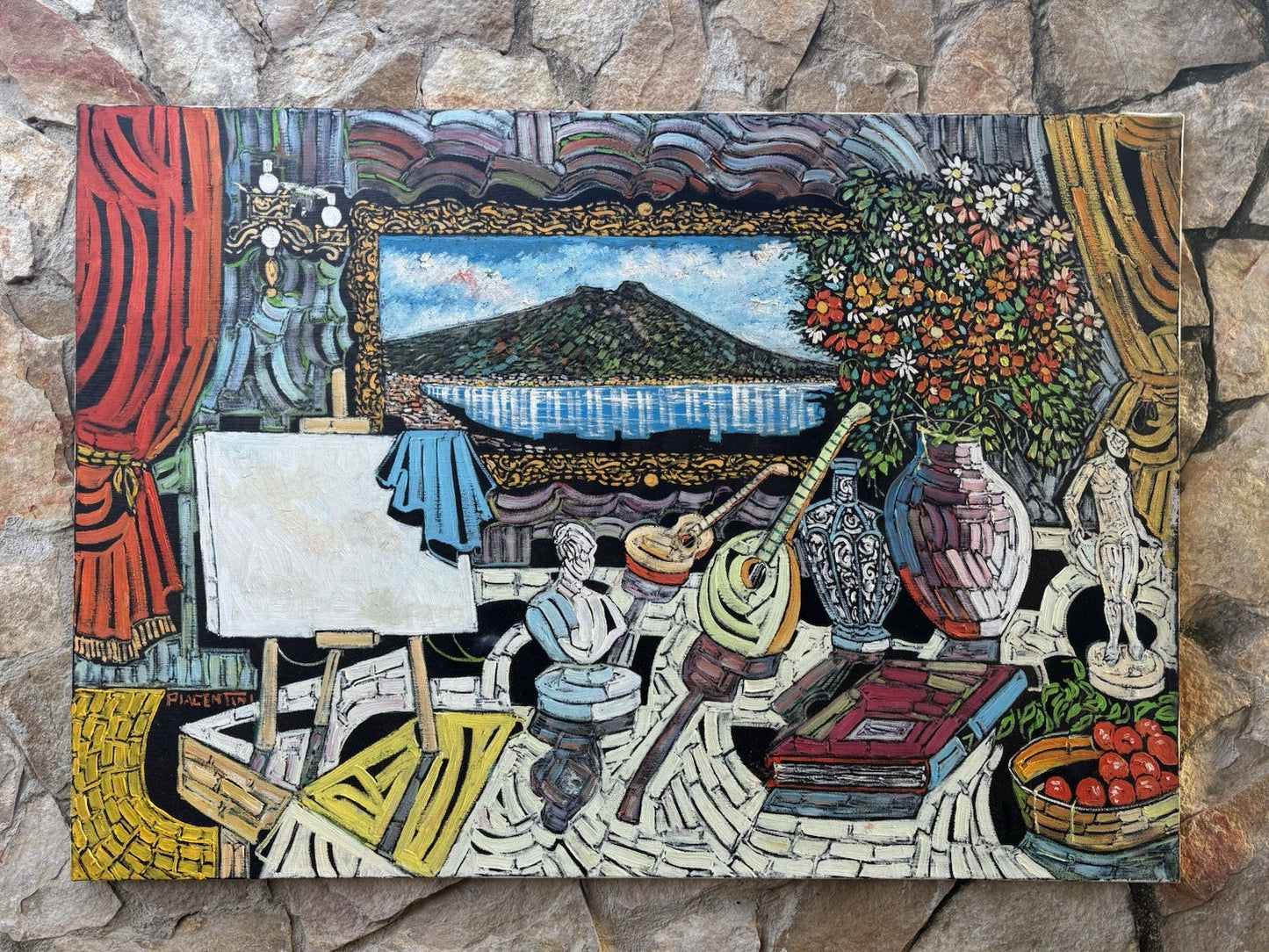 Quadro -Romanticismo- Marcello Piacentini dipinto a olio su tela