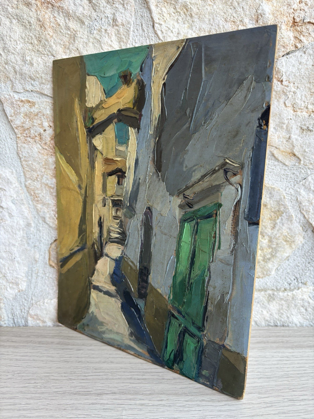 Quadro -Vicolo- Raffaele Barscigliè dipinto a olio su tavoletta