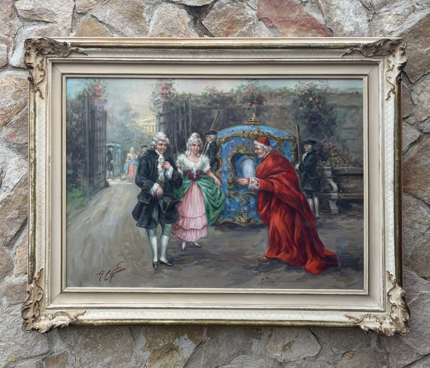 Quadro -Figure Di Nobili- Roberto Cajati dipinto a olio su tela