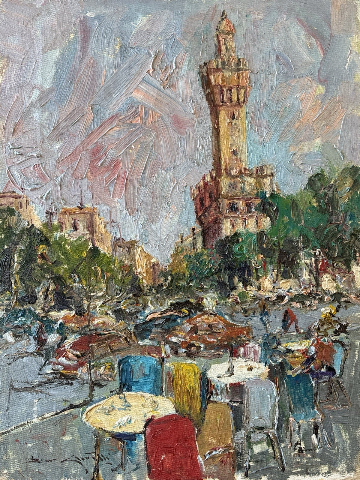 Quadro -Firenze- Rocco Carvelli- dipinto a olio su tela