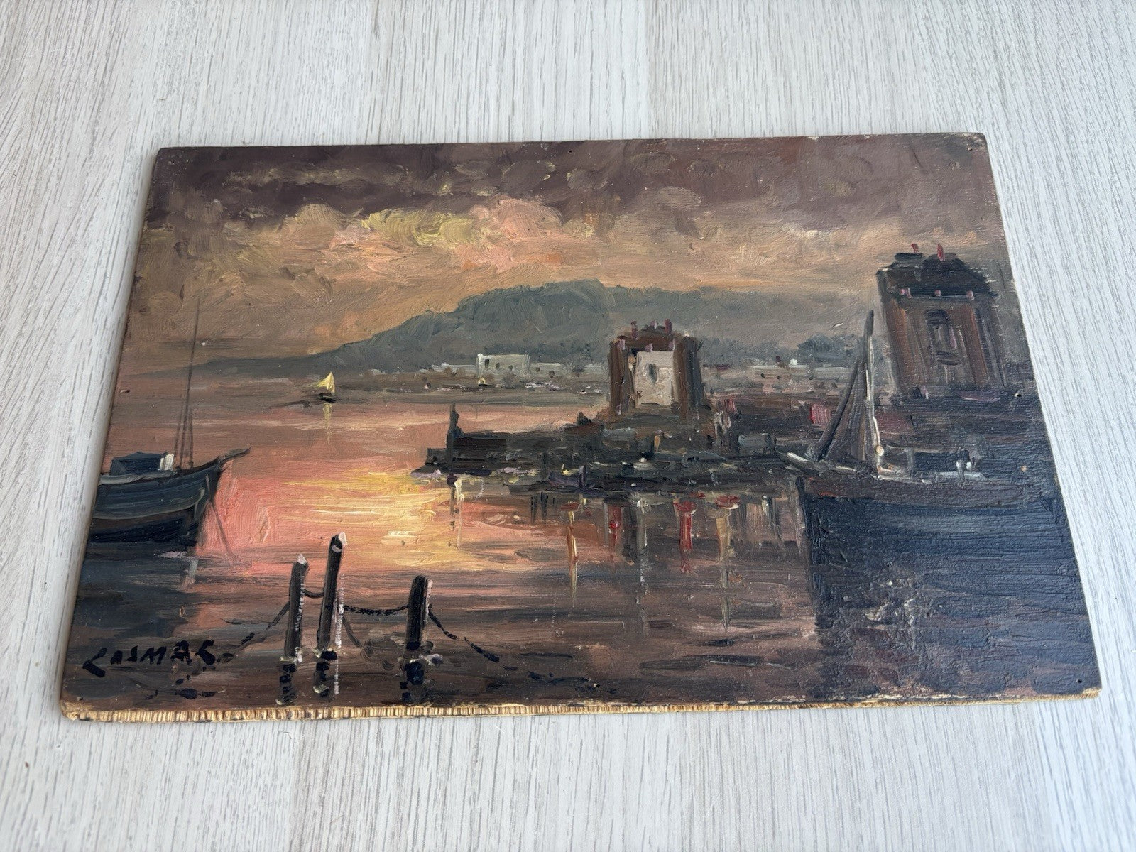 Coppia quadri -Marine Al Tramonto- Jan Cosmak  dipinti a olio