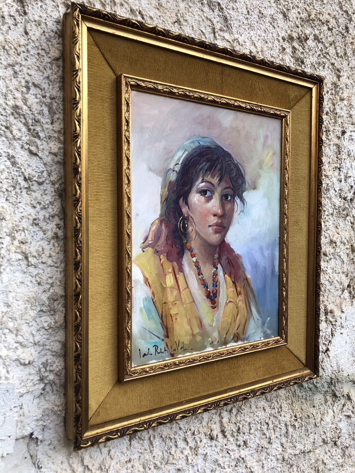 Quadro vintage -Popolana- dipinto a olio su tela