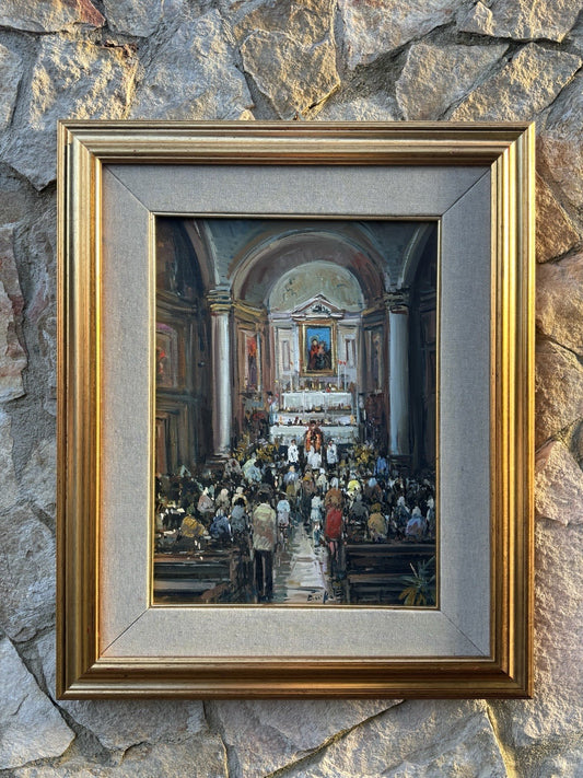 Quadro -Interno Di Chiesa- Eniko Esposito dipinto a olio