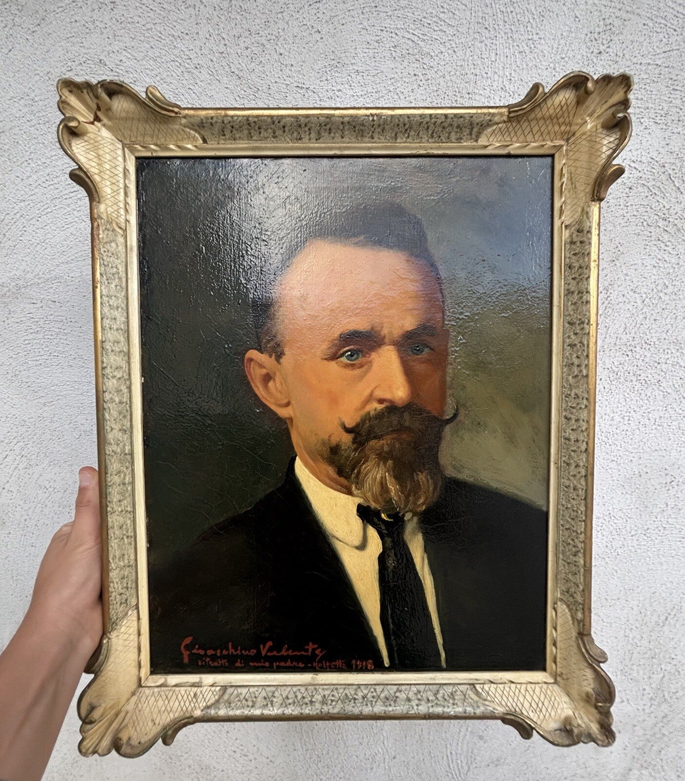 Quadro antico -Ritratto- dipinto a olio su tela