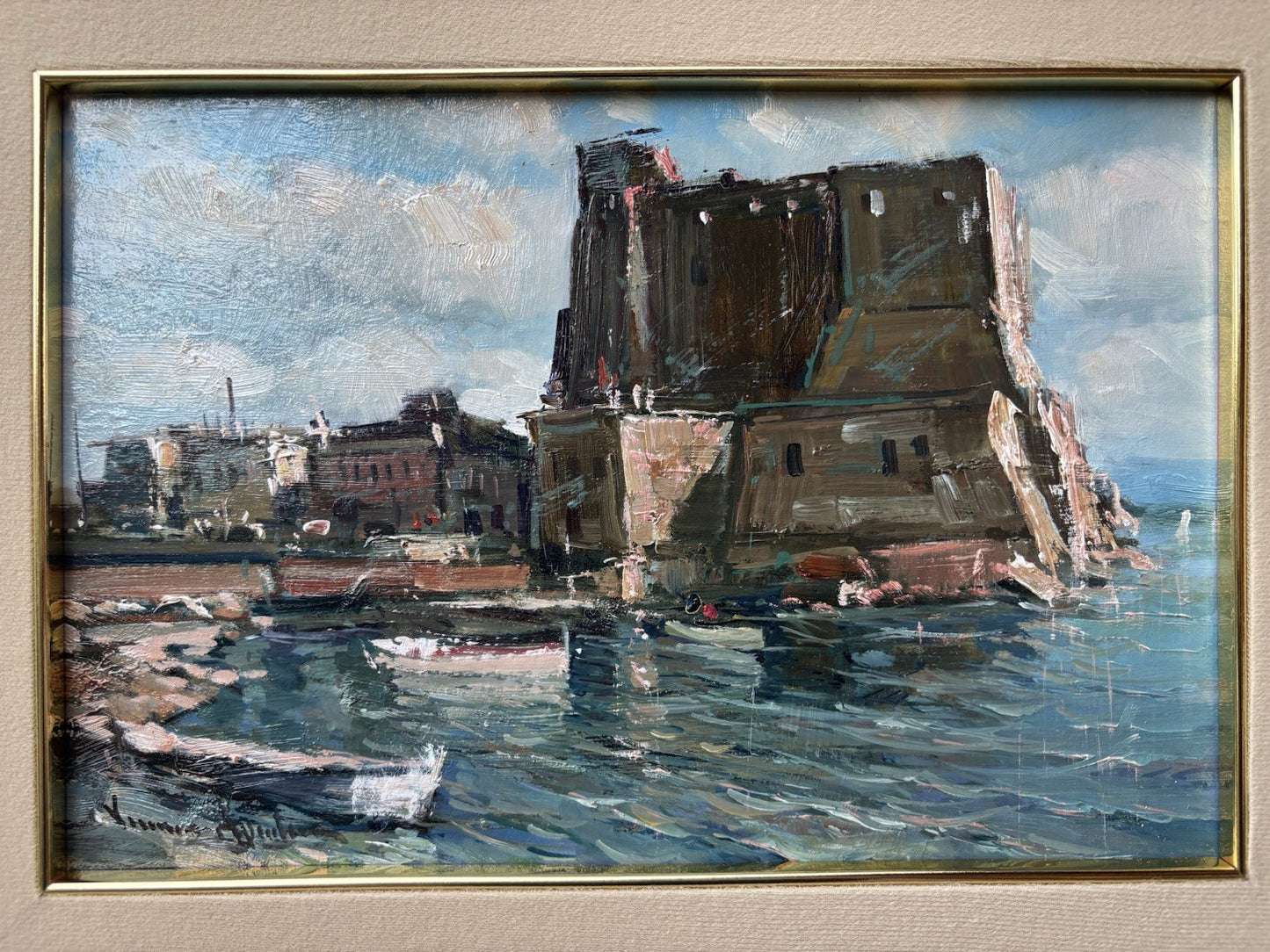 Quadro -Castel Dell’Ovo- Vincenzo Aprile dipinto a olio