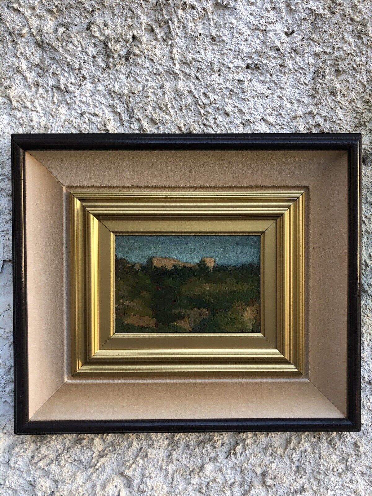 Quadro vintage -Paesaggio- dipinto a olio su tavoletta