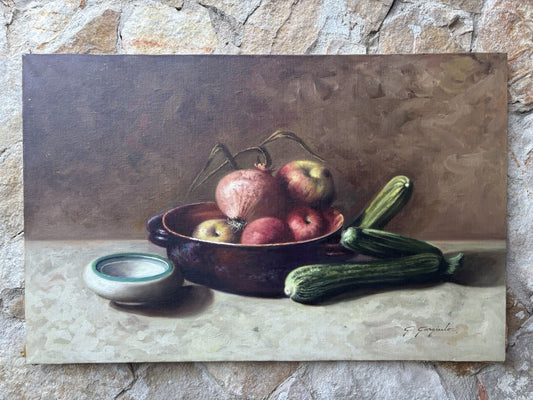 Quadro -Natura Morta- Giuseppe Gargiulo dipinto a olio su tela