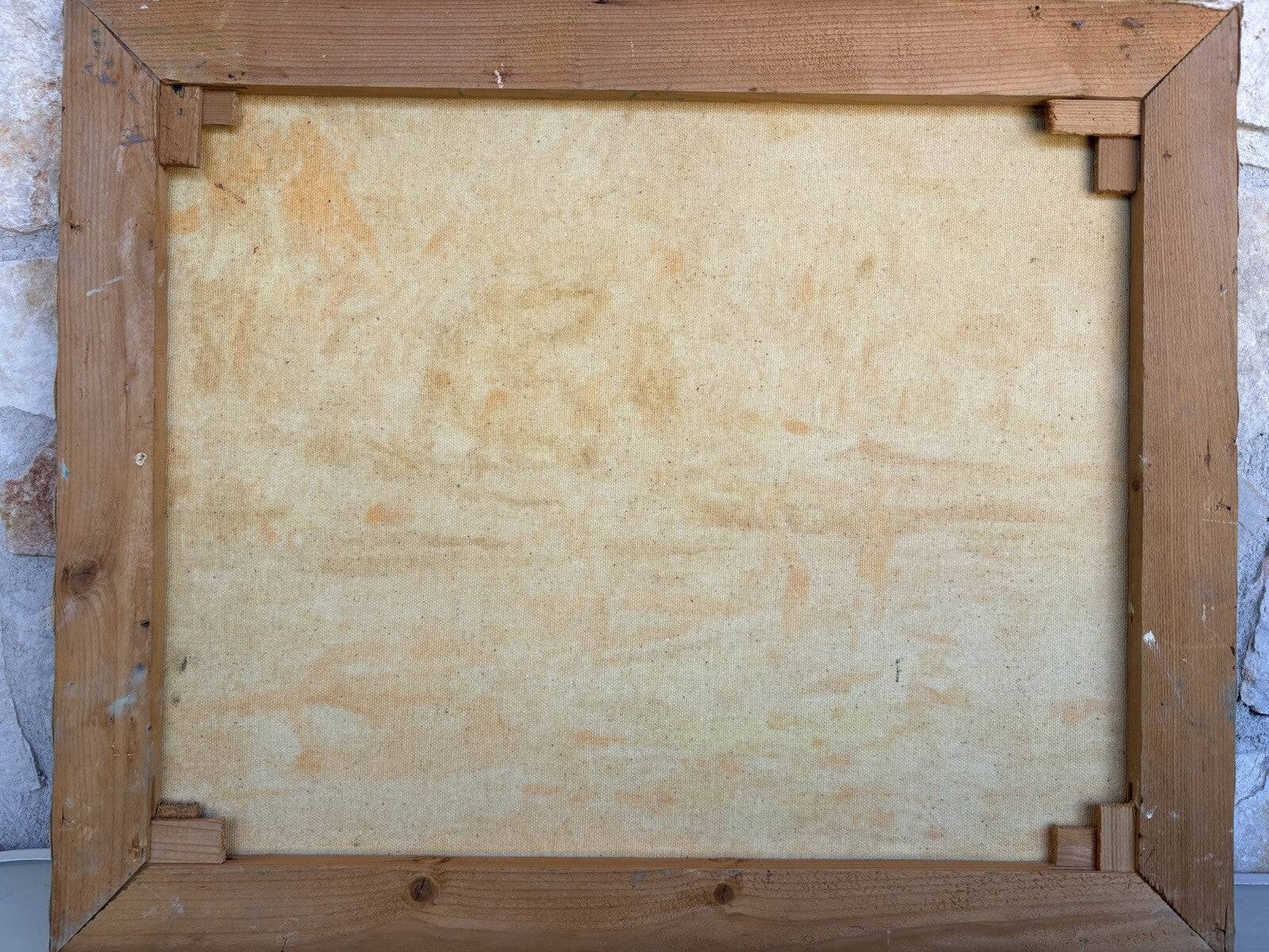 Quadro vintage -Bagnanti Al Fiume- dipinto a olio su tela