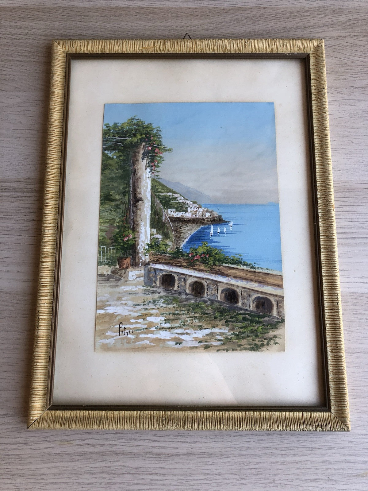 Quadro -Veduta Panoramica- dipinto ad acquerello su carta