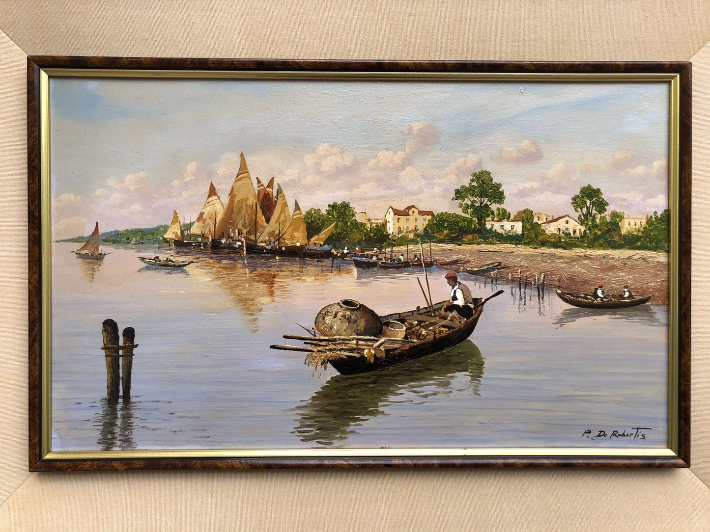 Quadro vintage -Marina- dipinto a olio su tela