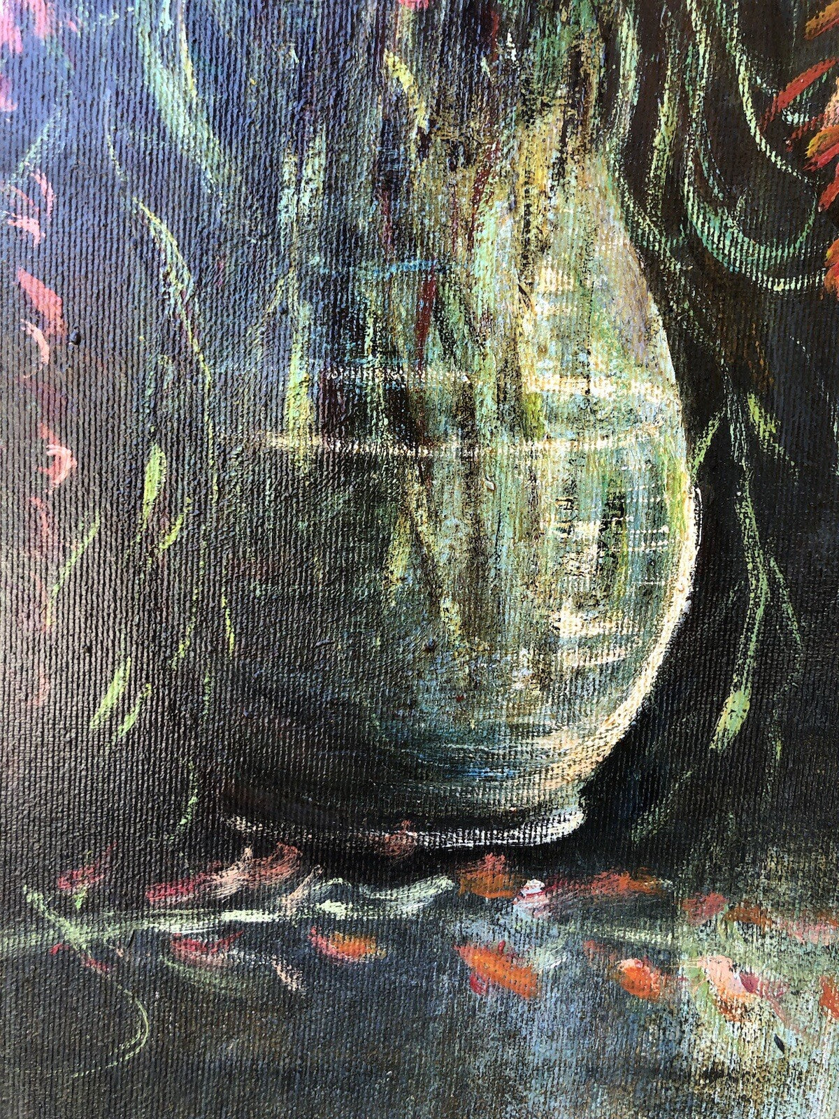 Quadro vintage -Vaso Con Fiori- dipinto a olio su tela