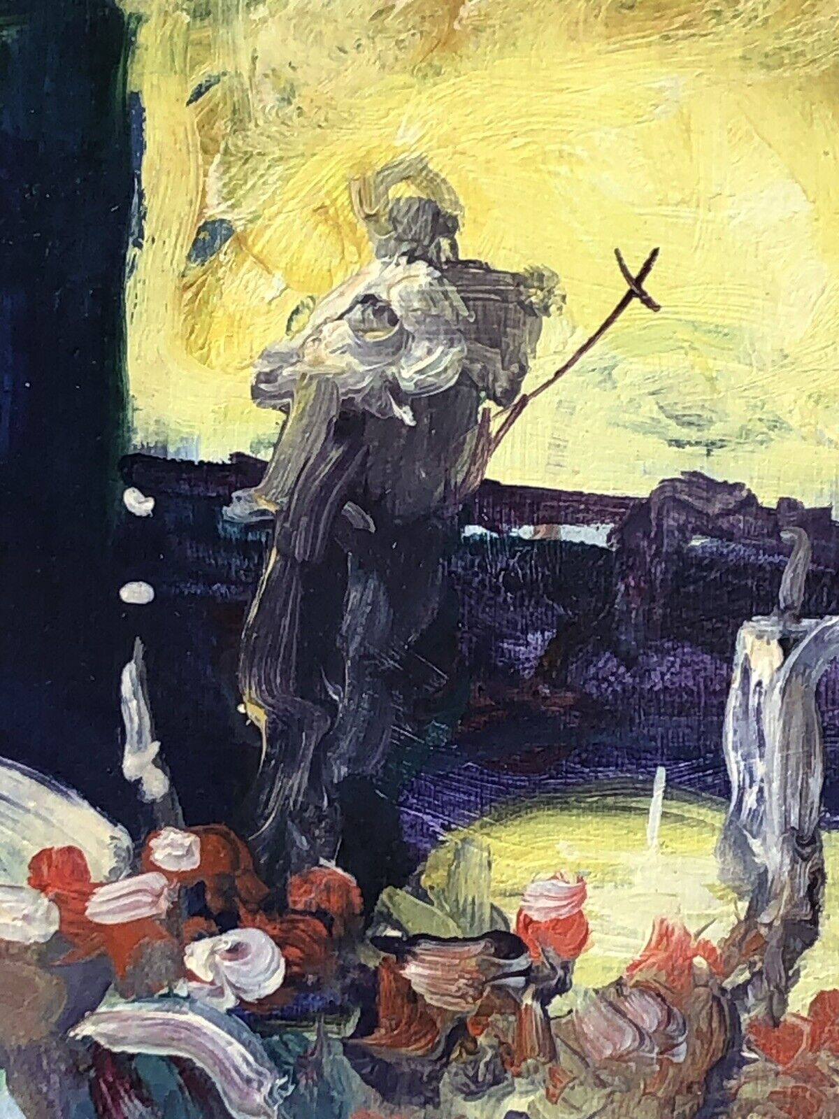 Quadro vintage -Figure- dipinto a olio su tavoletta