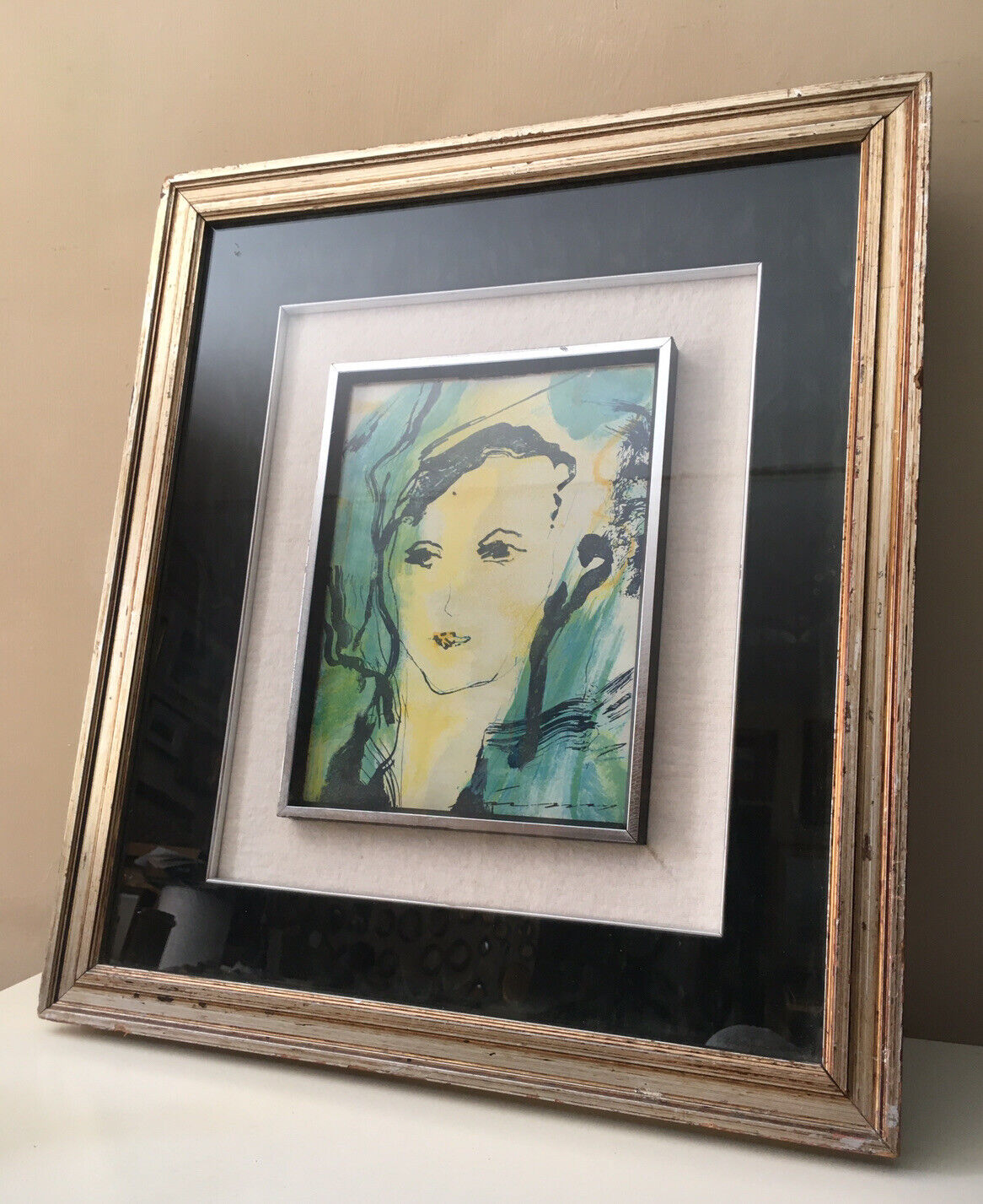 Quadro Ernesto Treccani serigrafia su lastra argento 800 vintage