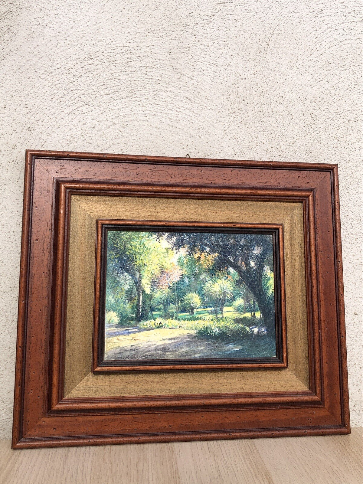 Quadro vintage -Boschetto- tecnica mista su carta