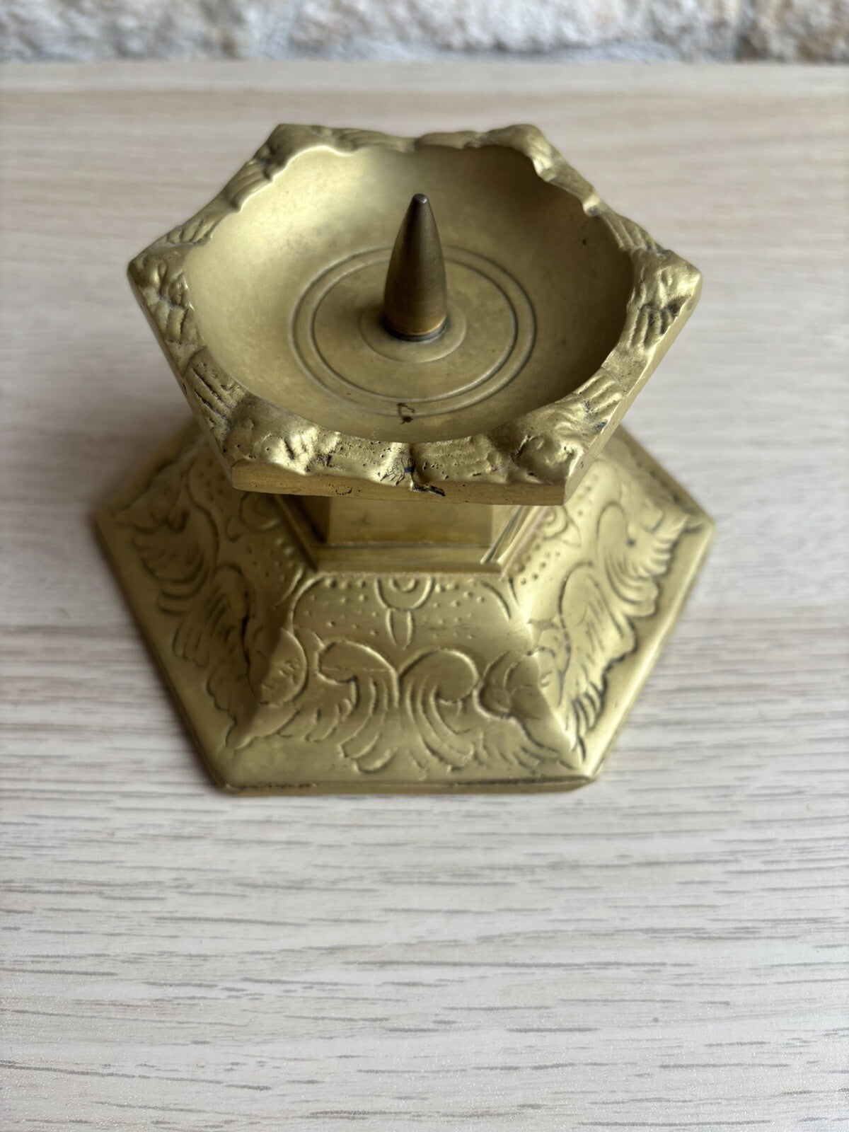 Candelabro Portacandele Vintage In Ottone