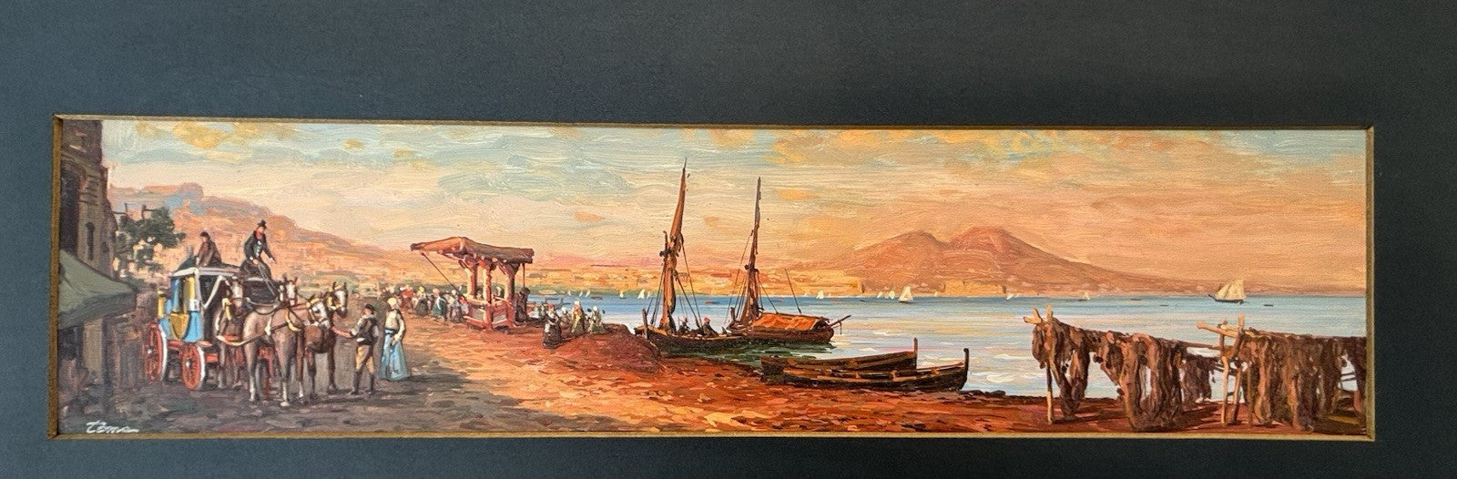 Quadro -Napoli Antica- dipinto a olio su tavola
