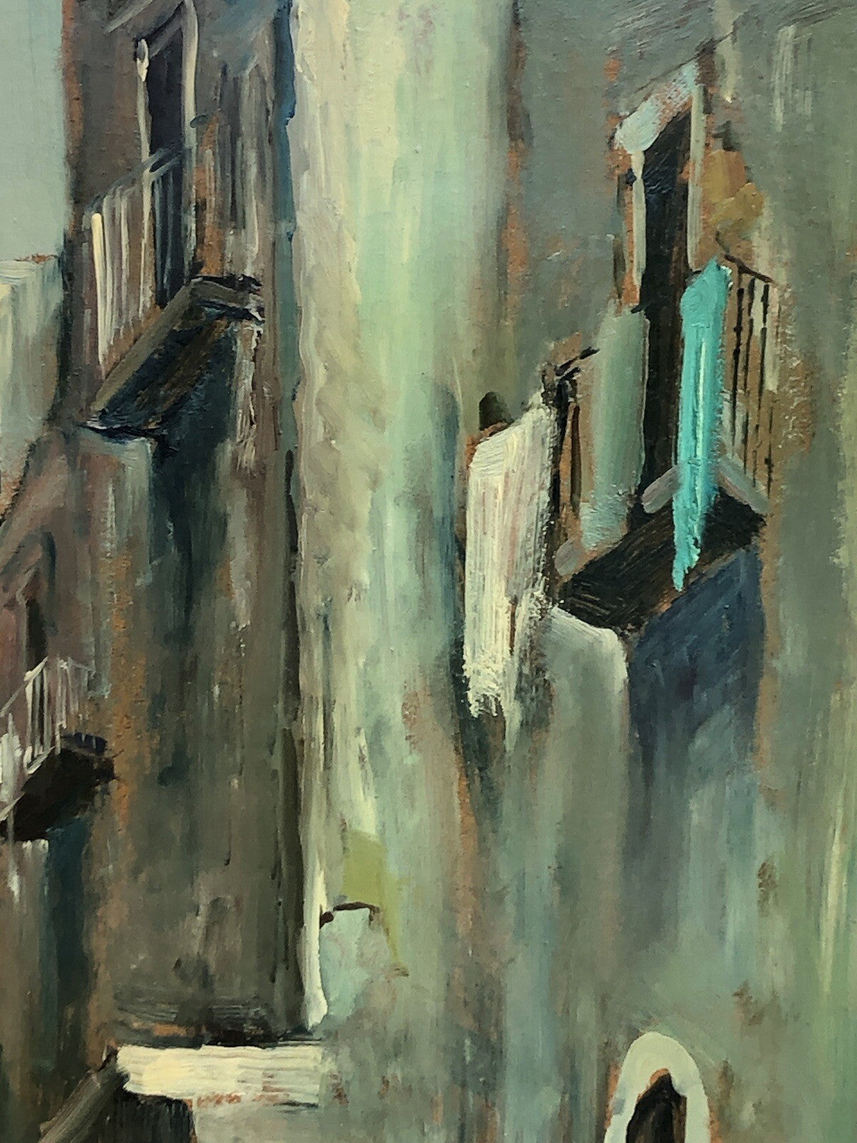 Quadro vintage -Vicolo Di Napoli- dipinto a olio
