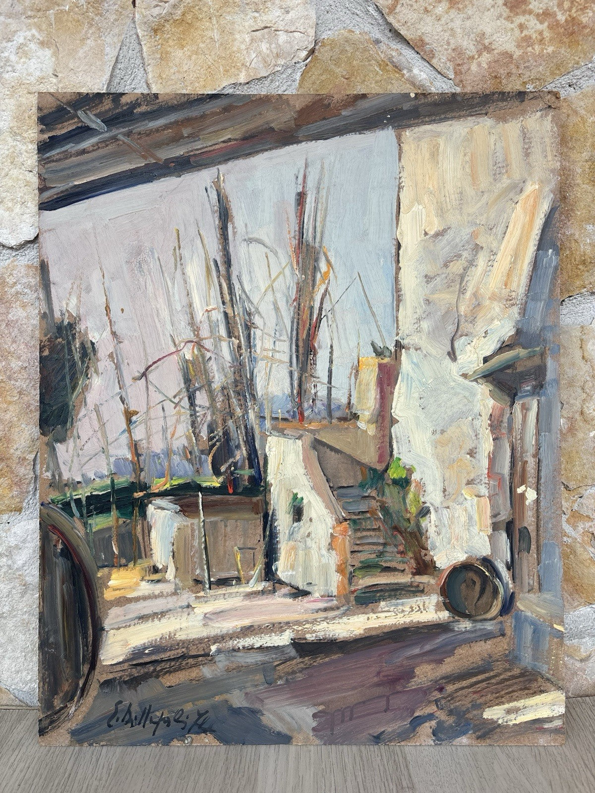 Quadro -Paesaggio Con Casolare- Edmondo Di Napoli- dipinto a olio