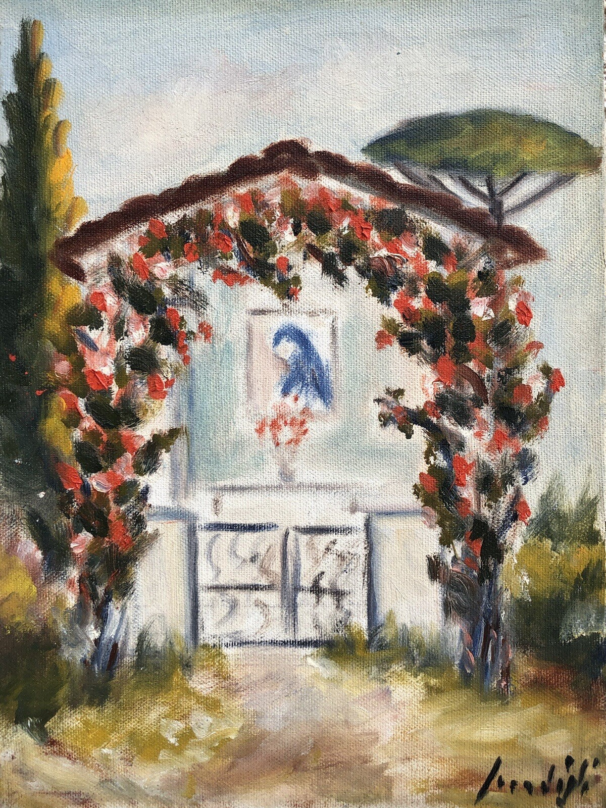 Quadro vintage -Cappellina- dipinto a olio su tela