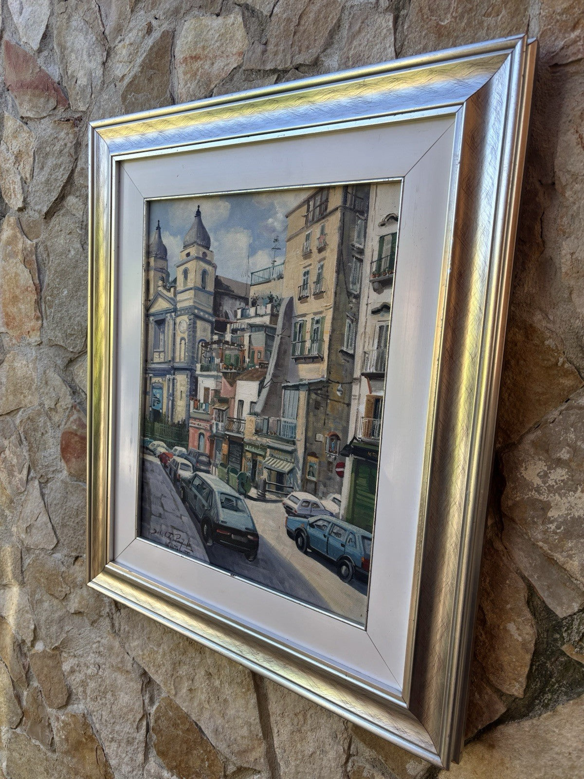 Quadro -Napoli, Montesanto- dipinto a olio su tela