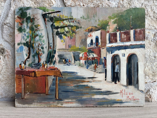 Quadro -Positano- Maria Izzo dipinto a olio su tavoletta