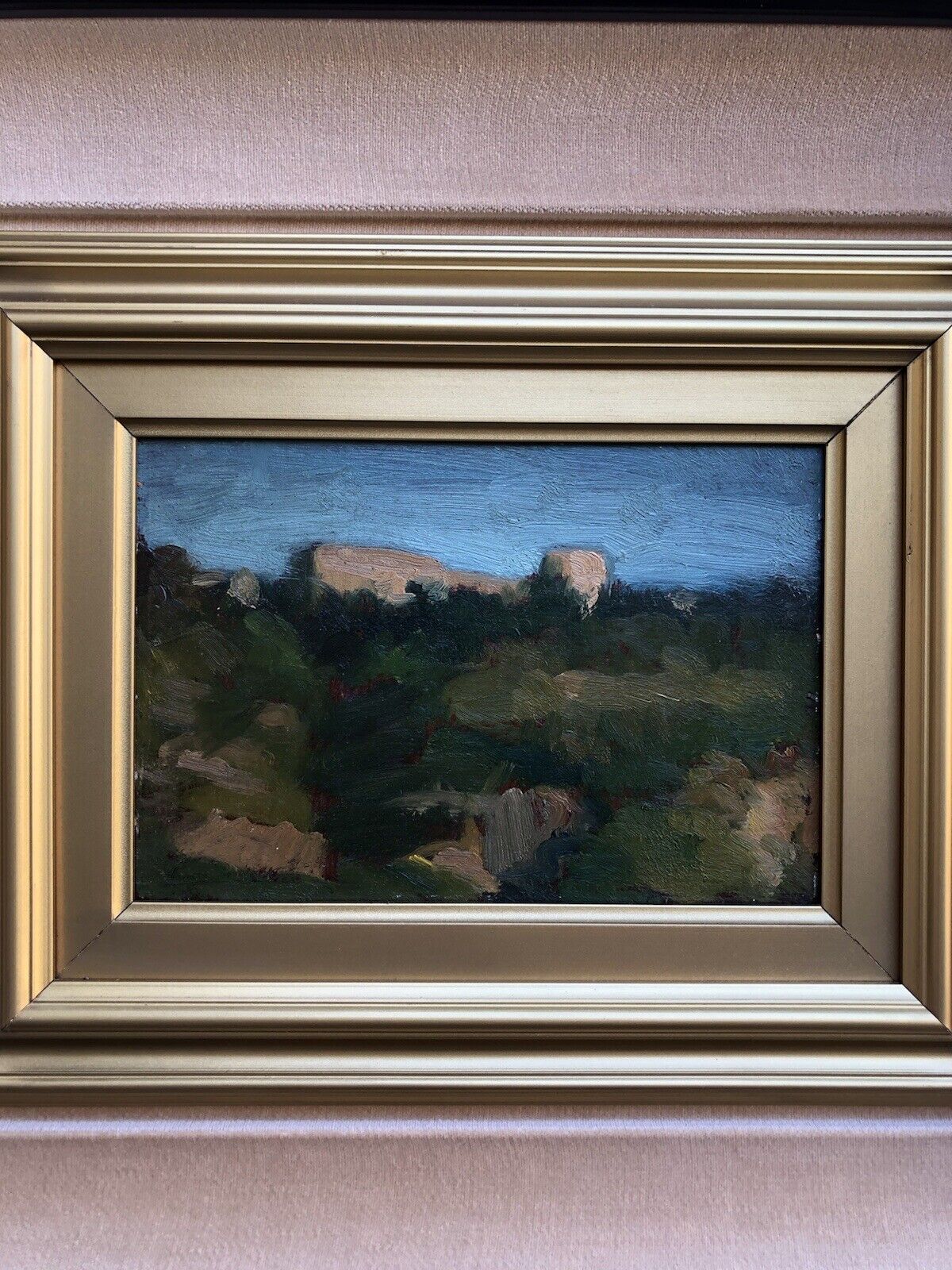 Quadro vintage -Paesaggio- dipinto a olio su tavoletta
