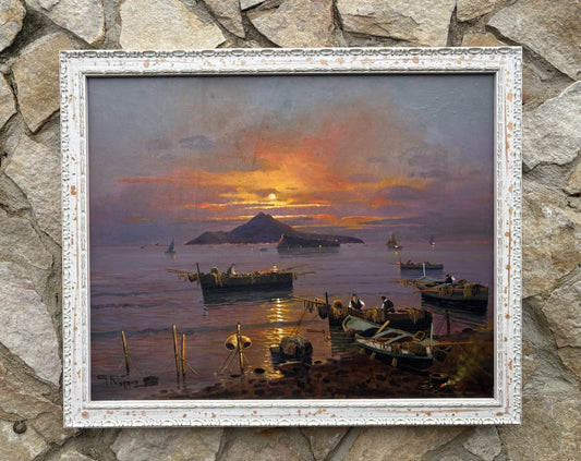 Quadro -Tramonto Ischitano- Gennaro Rossano- dipinto a olio