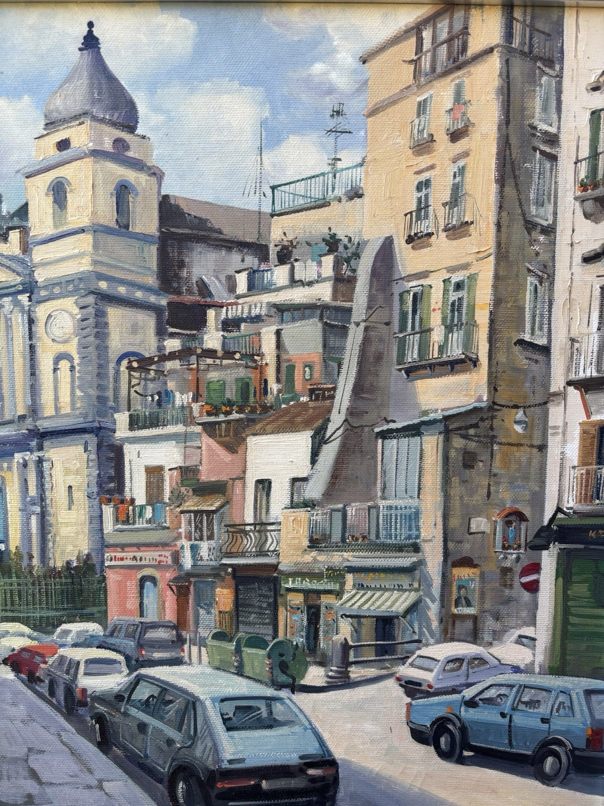 Quadro -Napoli, Montesanto- dipinto a olio su tela