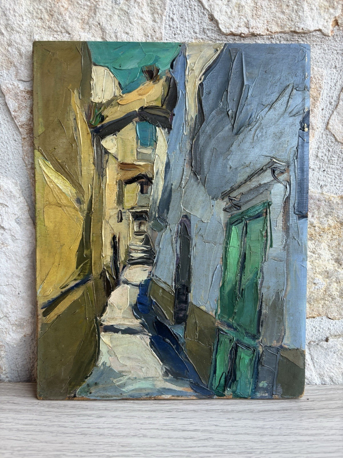 Quadro -Vicolo- Raffaele Barscigliè dipinto a olio su tavoletta