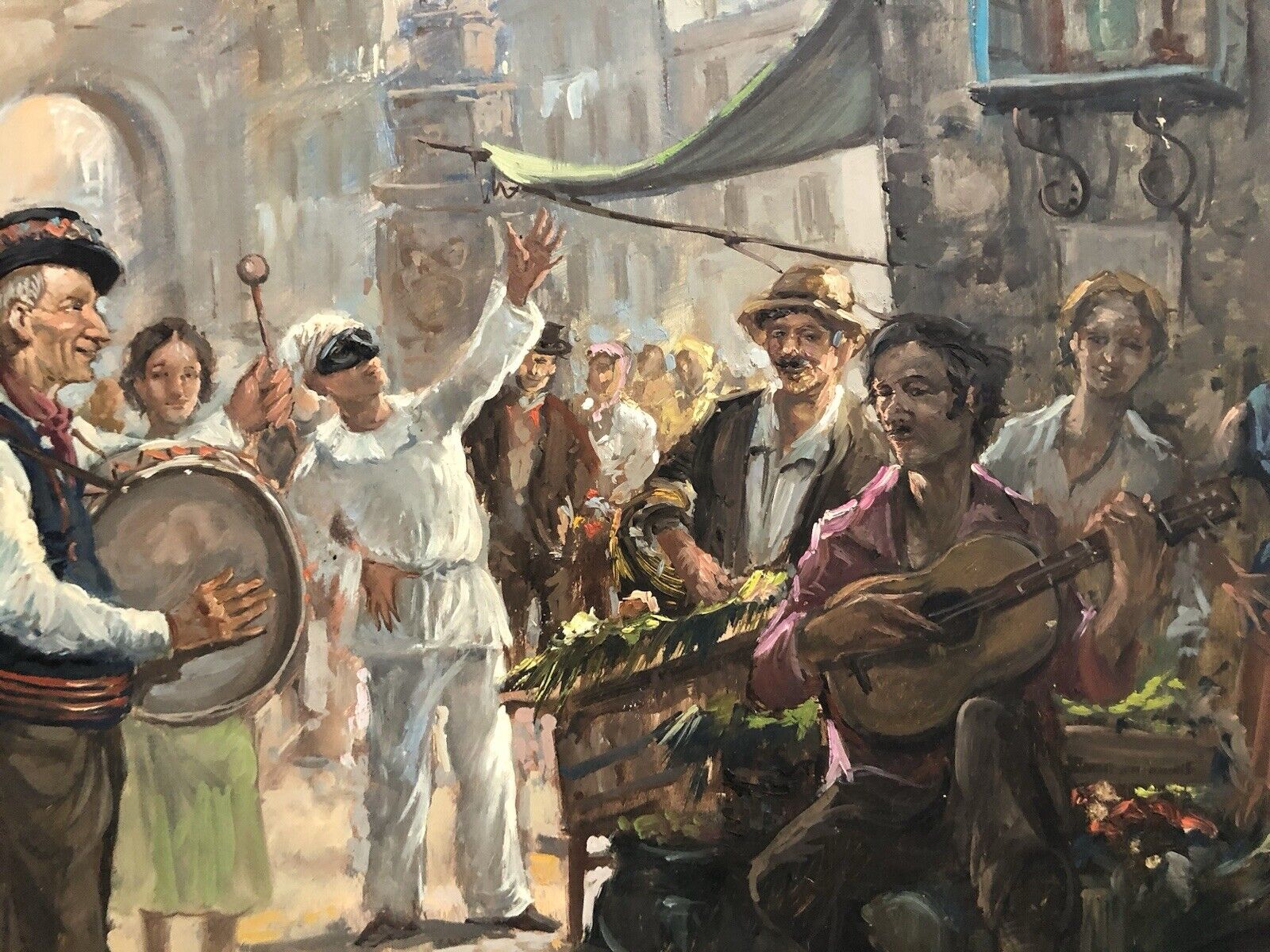 Quadro -Scena Allegorica Napoletana- dipinto a olio