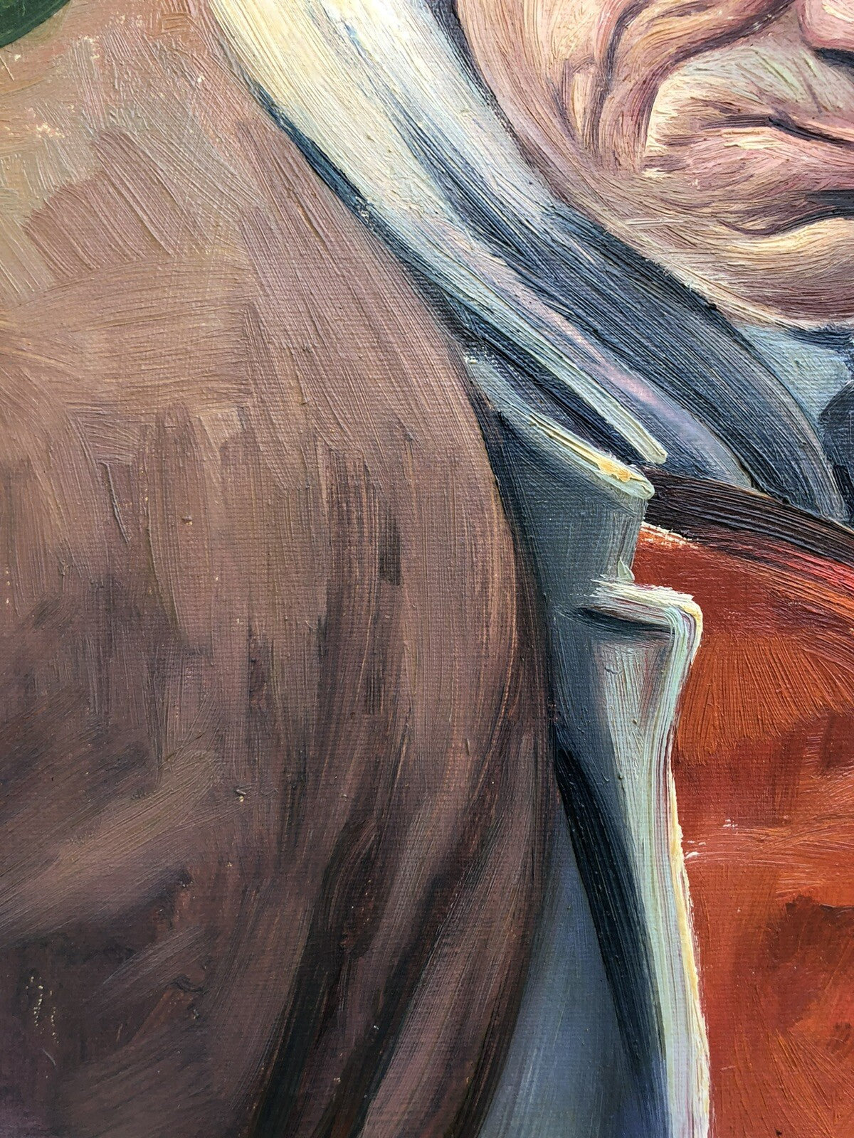Quadro vintage -Figura Anziano- dipinto a olio su tela