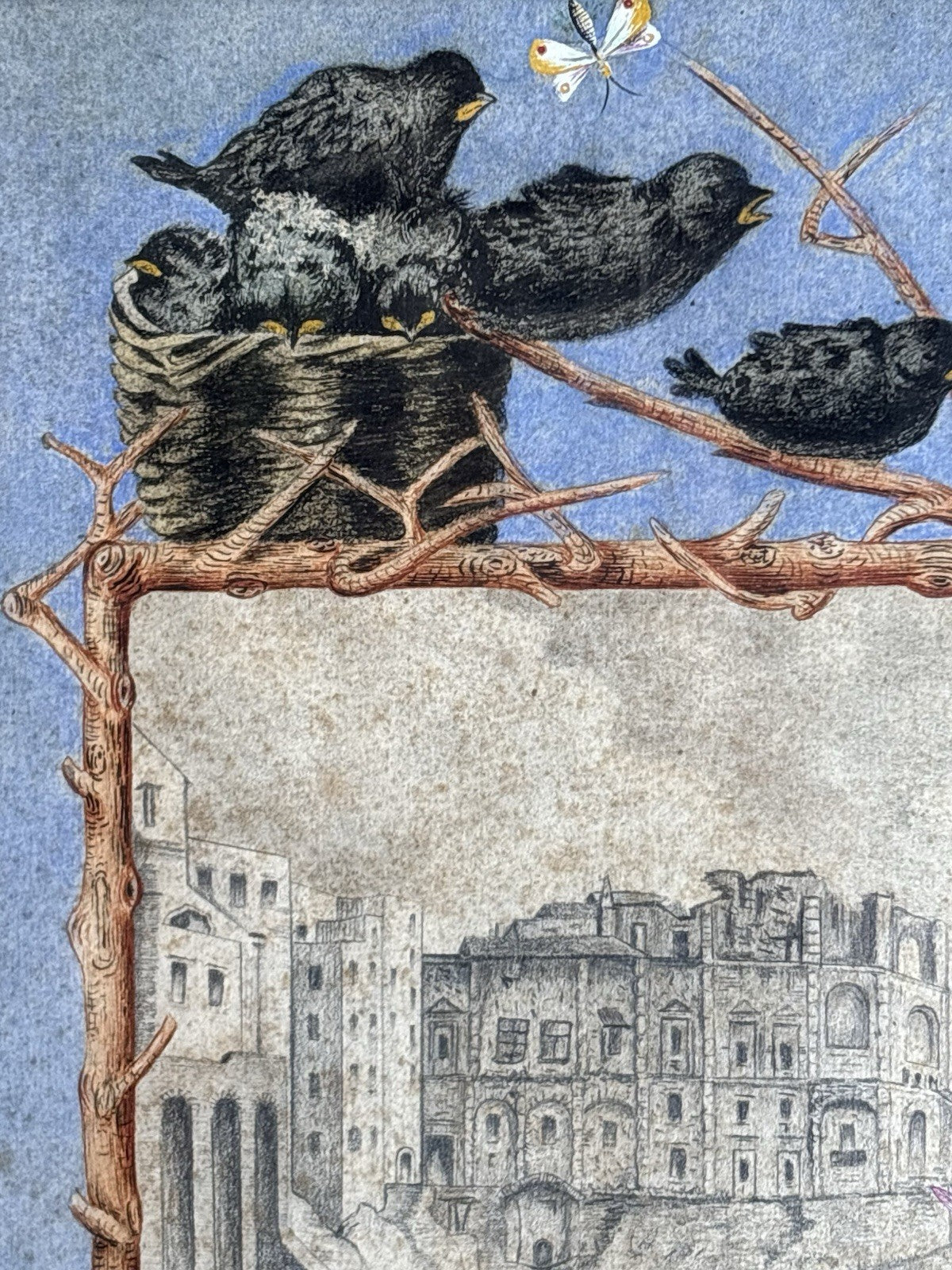 Quadro antico -Palazzo Donn’Anna- realizzato a tecnica mista