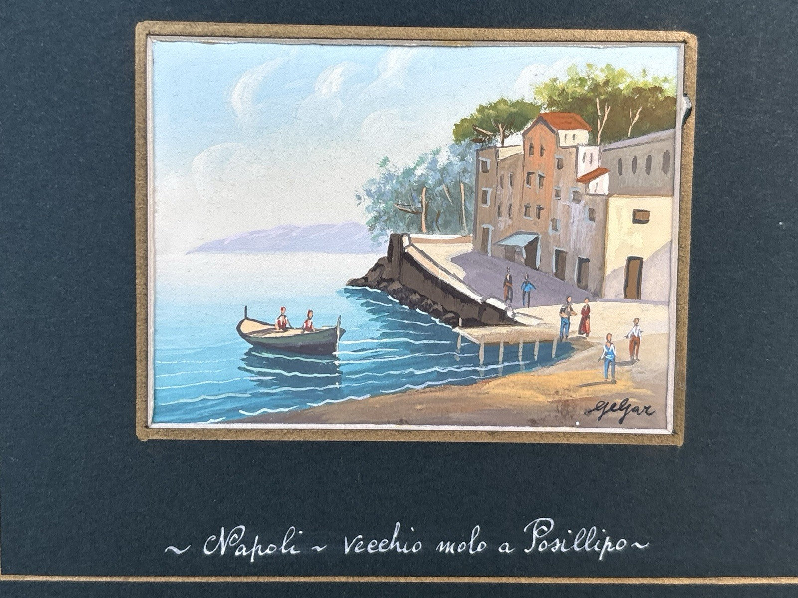 Gouache Vintage Dipinti Su Carta -Vedute Di Napoli-