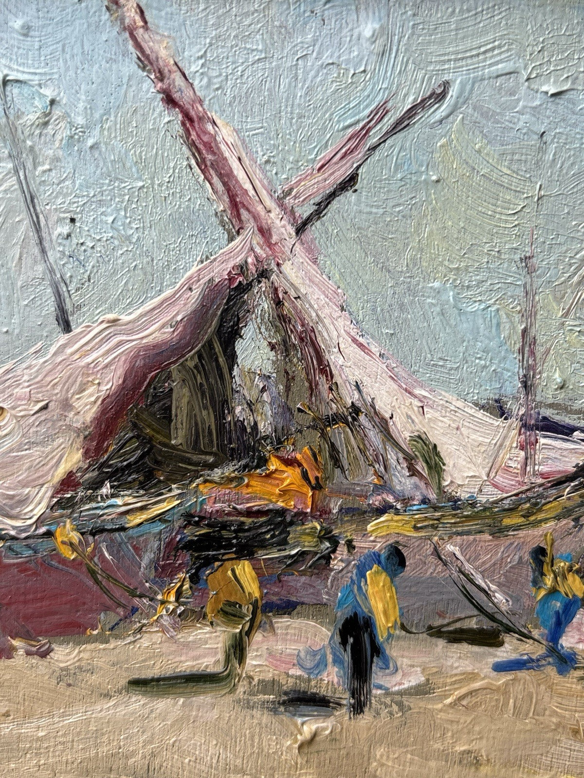 Quadro -Barche A Riposo- Rocco Carvelli- dipinto a olio