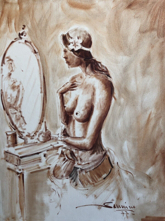 Quadro vintage -Nudo- dipinto a olio su tela