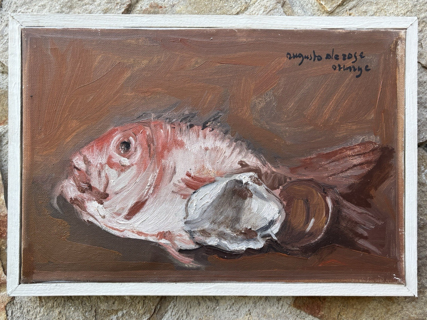 Quadro -Natura Morta- Augusto Orange De Rose dipinto a olio su tela