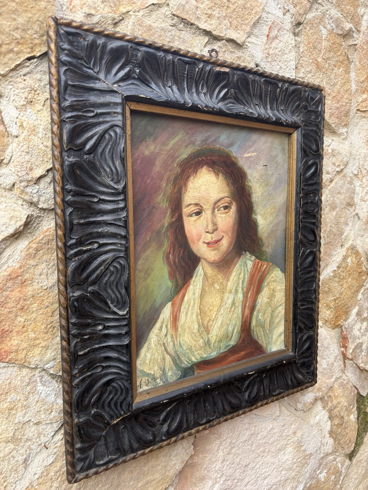 Quadro antico -Figura Di Donna- dipinto a olio